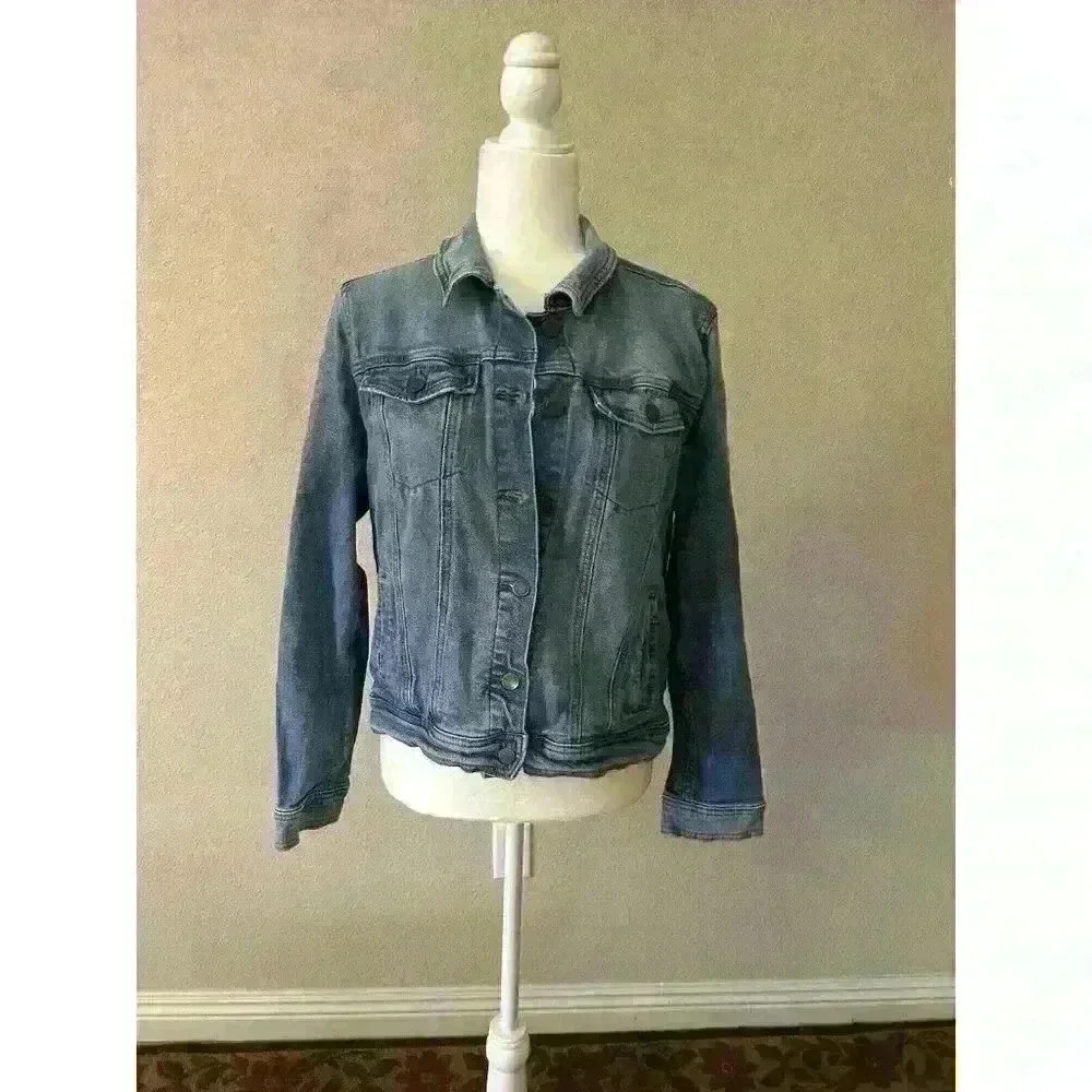 Universal Thread Jacket Womens Medium Denim Blue Jean Long Sleeve Freeborn
